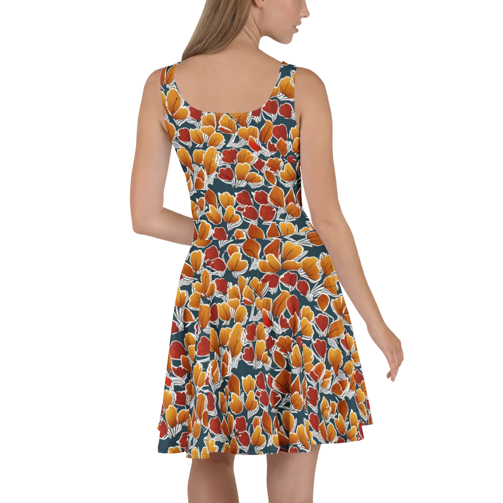 Ink-bloom Heatwave on Skater Dress — Back