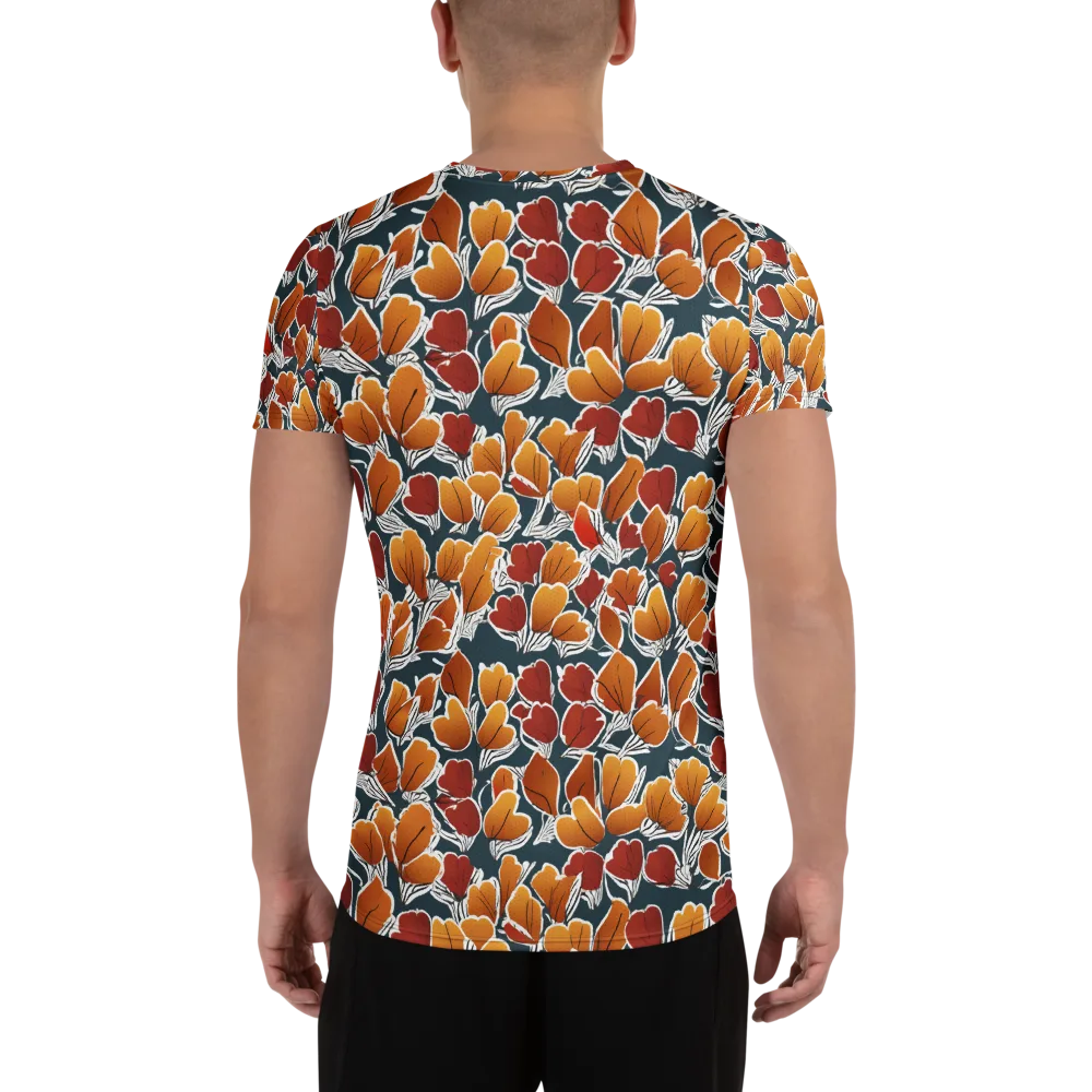 Ink-bloom Heatwave on Men's Athletic T-Shirt — Back