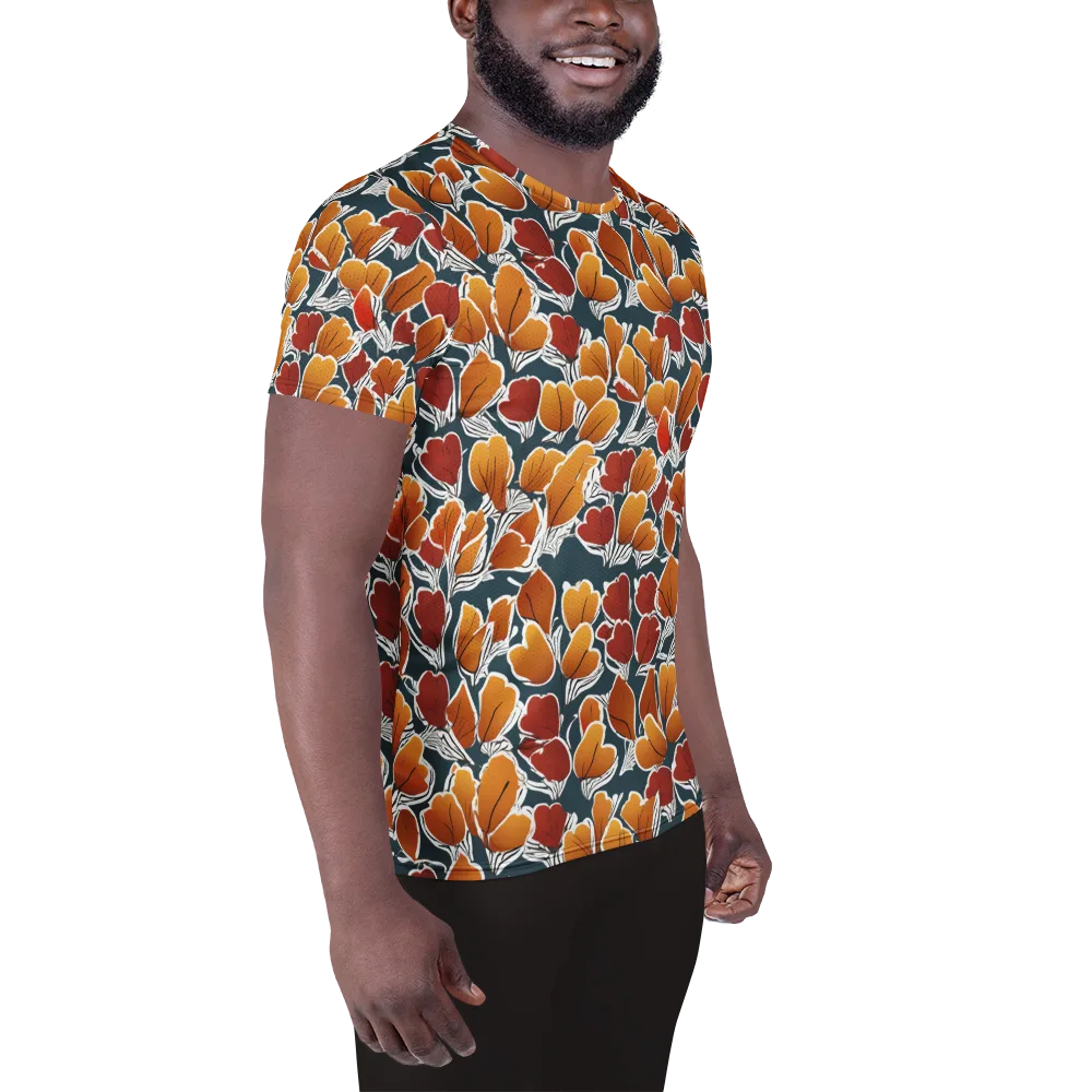Ink-bloom Heatwave on Men's Athletic T-Shirt — Right