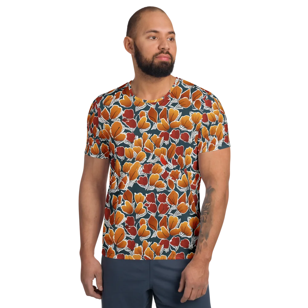 Ink-bloom Heatwave on Men's Athletic T-Shirt — Front