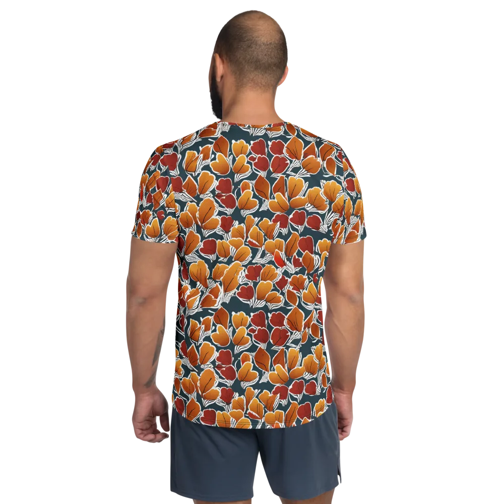 Ink-bloom Heatwave on Men's Athletic T-Shirt — Back