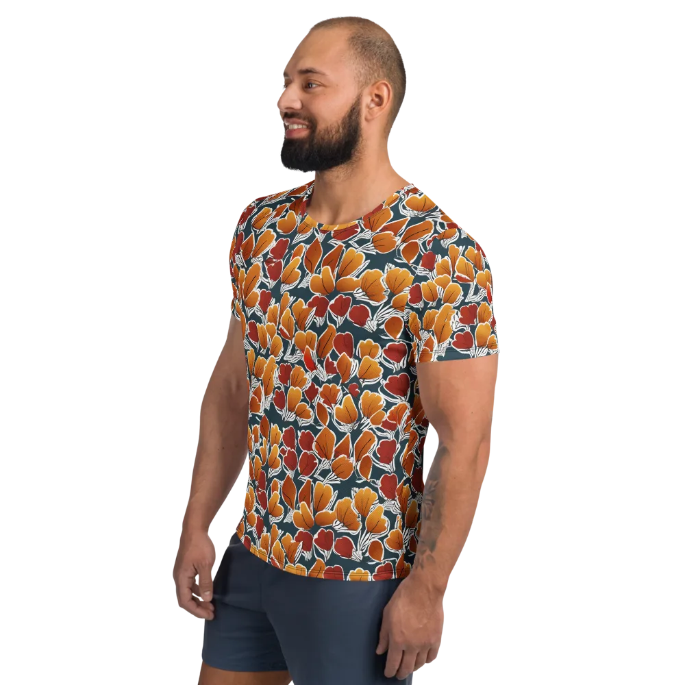 Ink-bloom Heatwave on Men's Athletic T-Shirt — Left