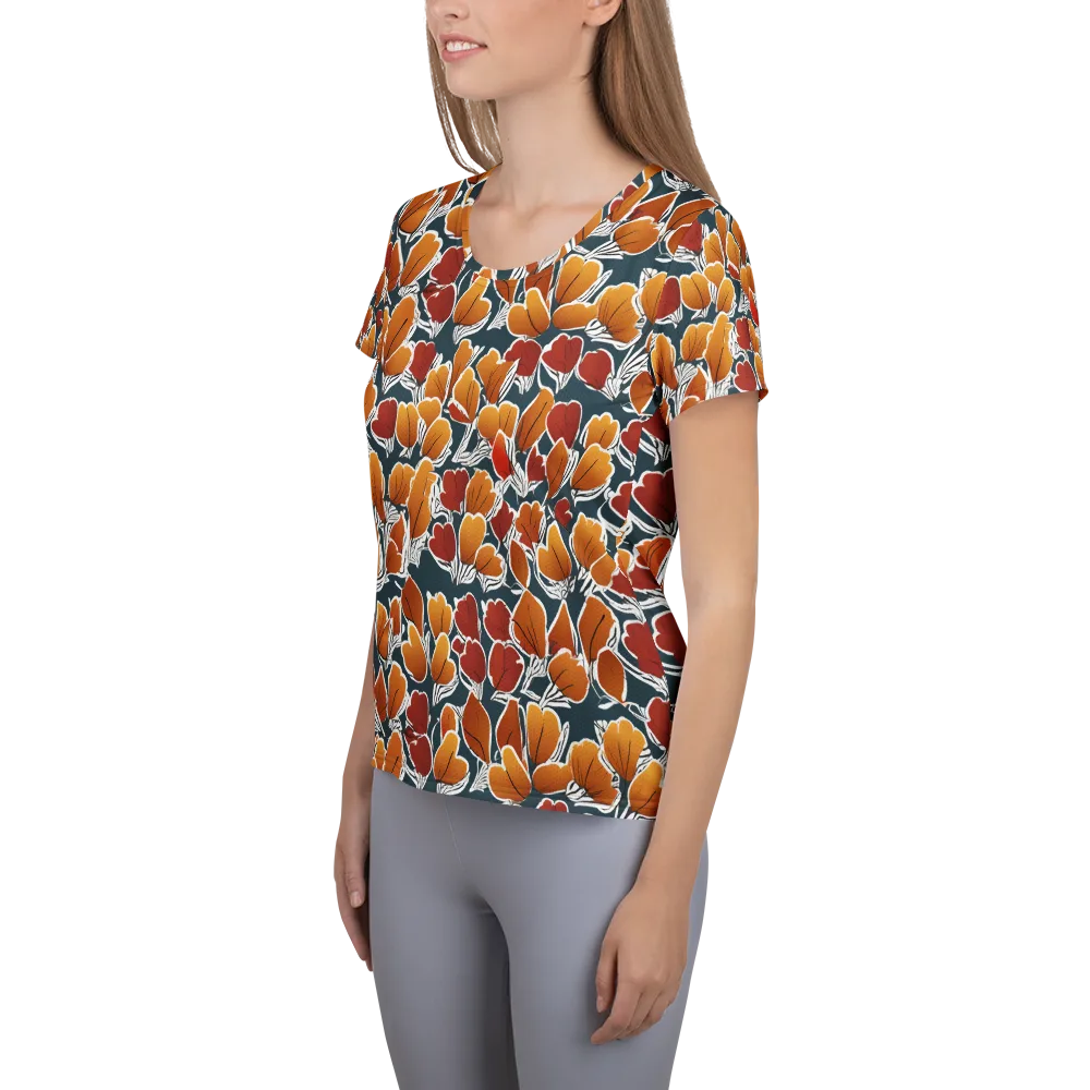 Ink-bloom Heatwave on Women's Athletic T-Shirt — Left
