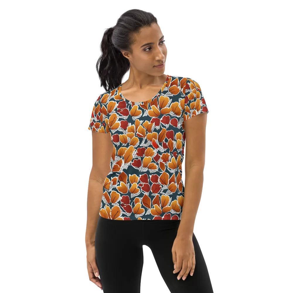 Ink-bloom Heatwave on Women's Athletic T-Shirt — Front