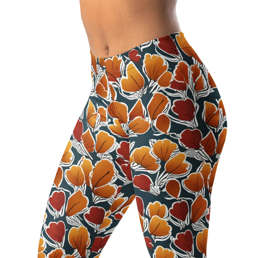 Ink-bloom Heatwave on Leggings — Left Front