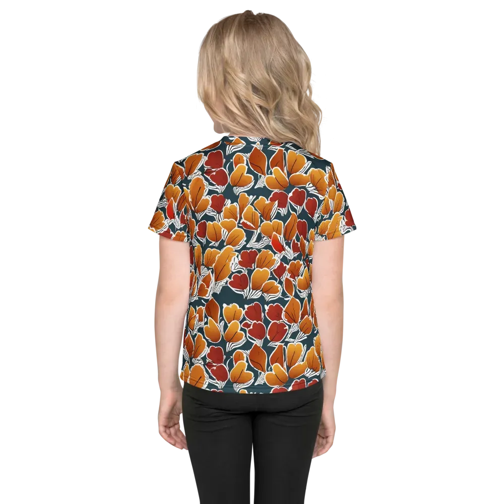 Ink-bloom Heatwave on Kids Crew Neck T-Shirt — Back