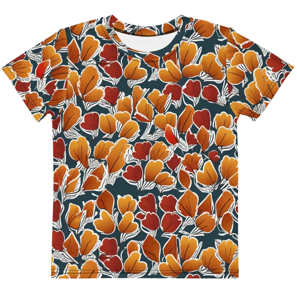 Ink-bloom Heatwave on Kids Crew Neck T-Shirt — Front