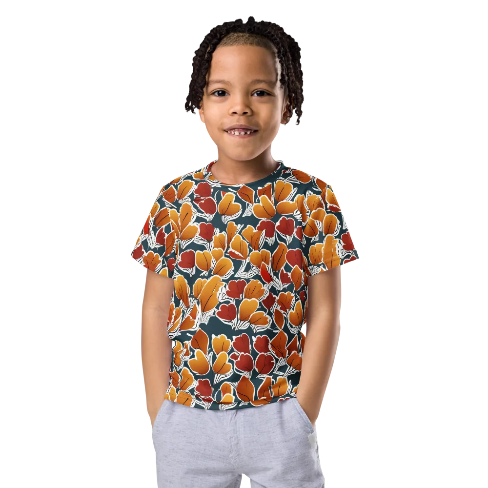 Ink-bloom Heatwave on Kids Crew Neck T-Shirt — Front