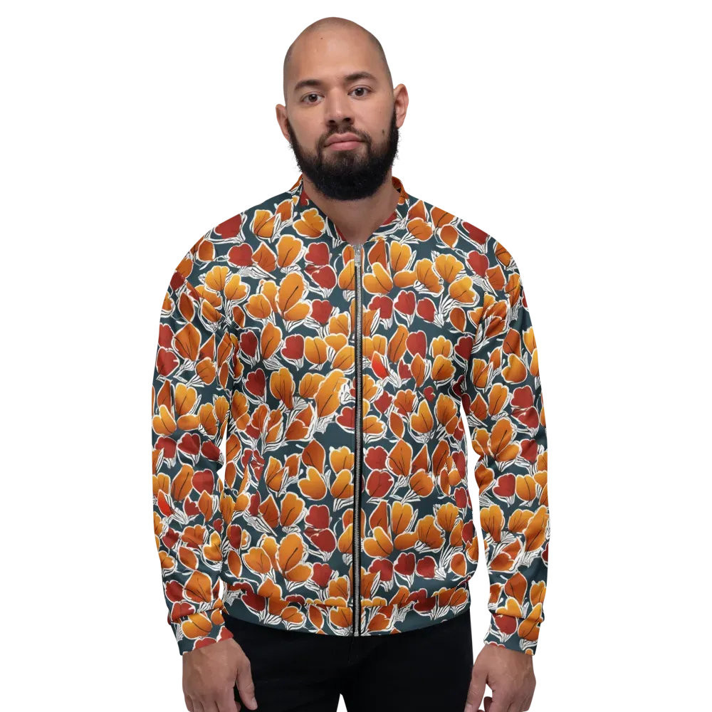 Ink-bloom Heatwave on Bomber Jacket — Front