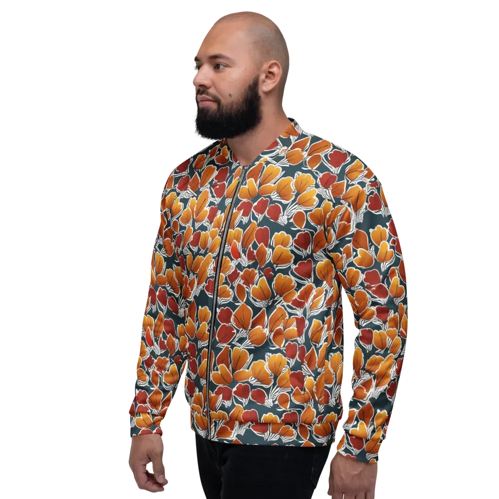 Ink-bloom Heatwave on Bomber Jacket — Left