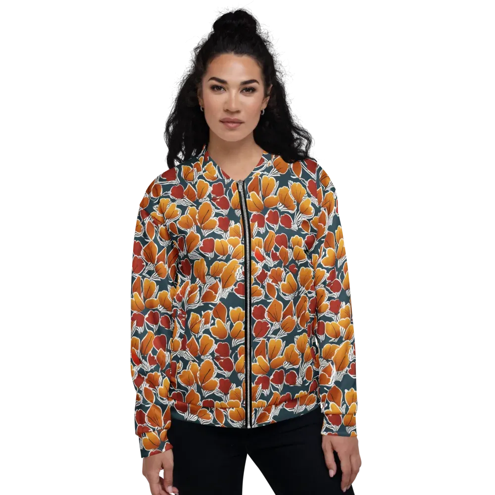 Ink-bloom Heatwave on Bomber Jacket — Front