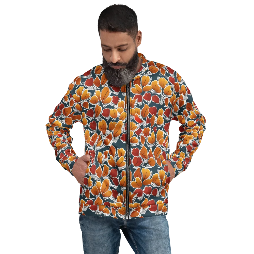 Ink-bloom Heatwave on Bomber Jacket — Front