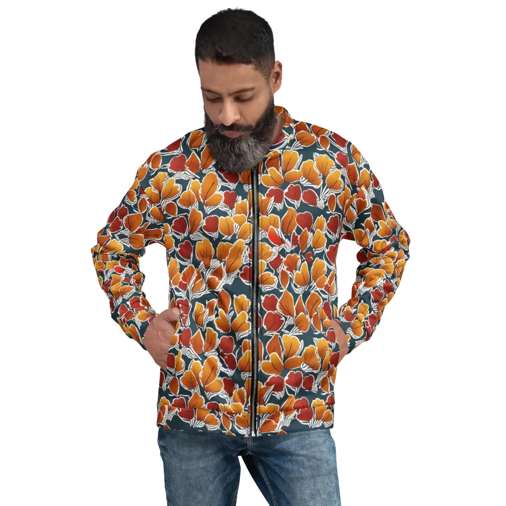 Ink-bloom Heatwave on Bomber Jacket — Front