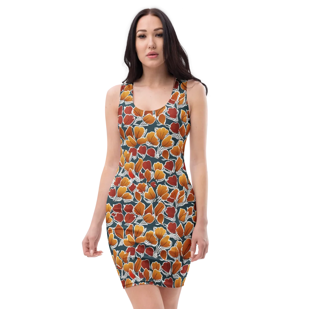 Ink-bloom Heatwave on Bodycon Dress — Front
