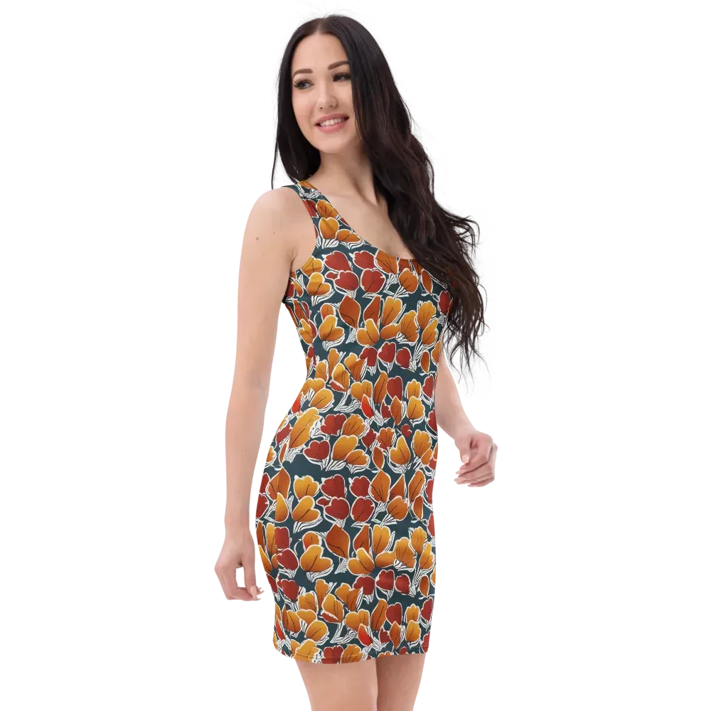 Ink-bloom Heatwave on Bodycon Dress — Right Front