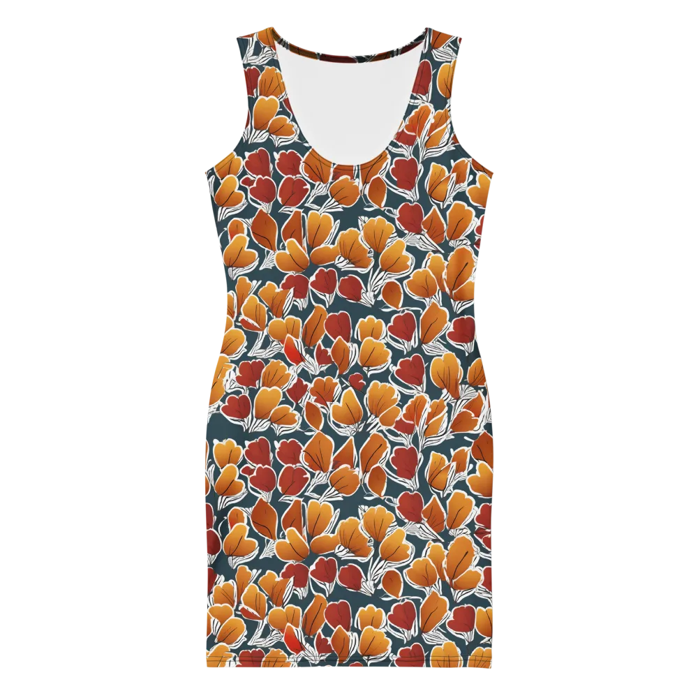 Ink-bloom Heatwave on Bodycon Dress — Front