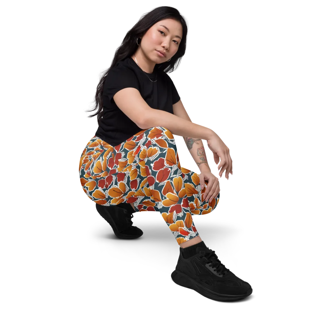 Ink-bloom Heatwave on Leggings with Pockets — Right Front