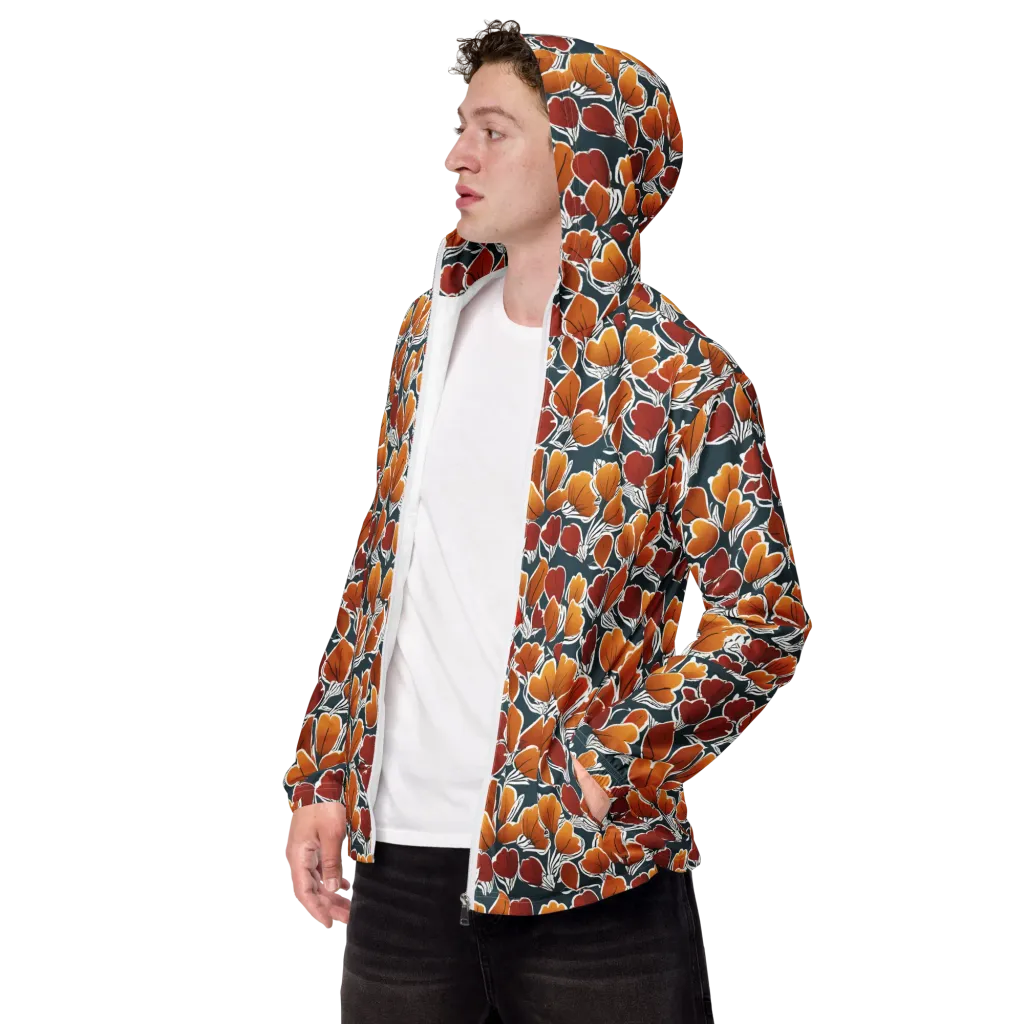 Ink-bloom Heatwave on Men's Windbreaker — Left Front