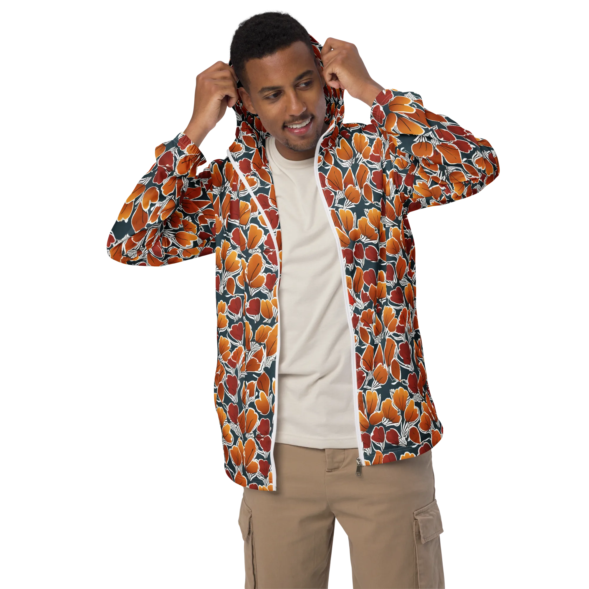 Ink-bloom Heatwave on Men's Windbreaker — Front