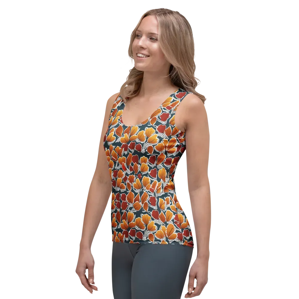 Ink-bloom Heatwave on Women's Tank Top — Left Front