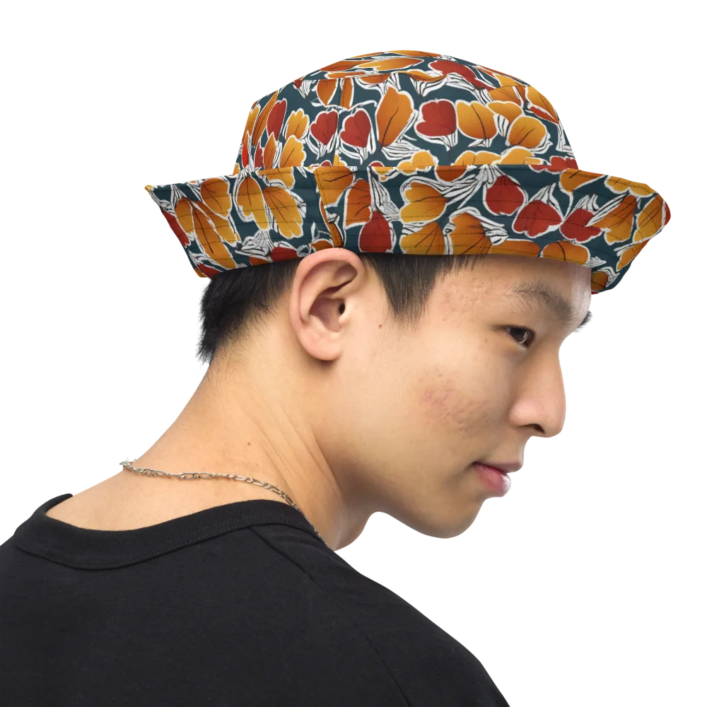Ink-bloom Heatwave on Reversible Bucket Hat — Right Outside