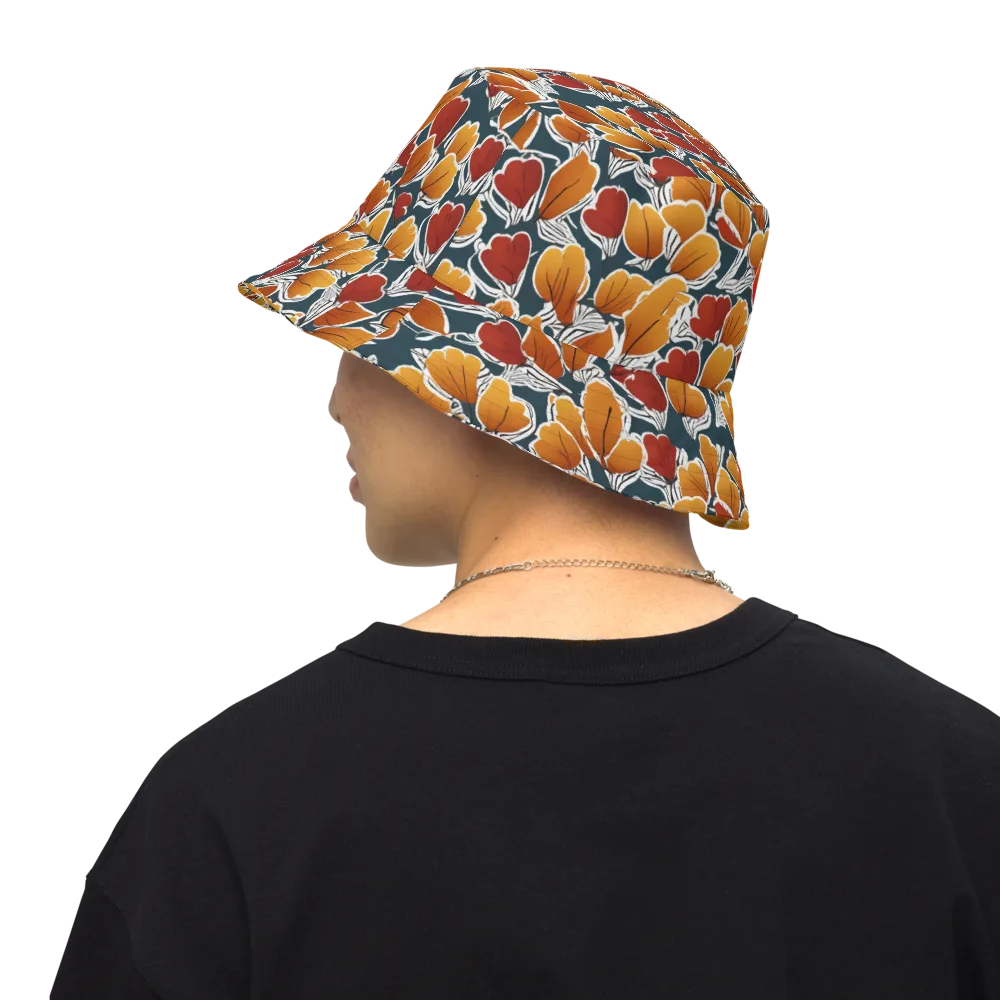 Ink-bloom Heatwave on Reversible Bucket Hat — Back Inside