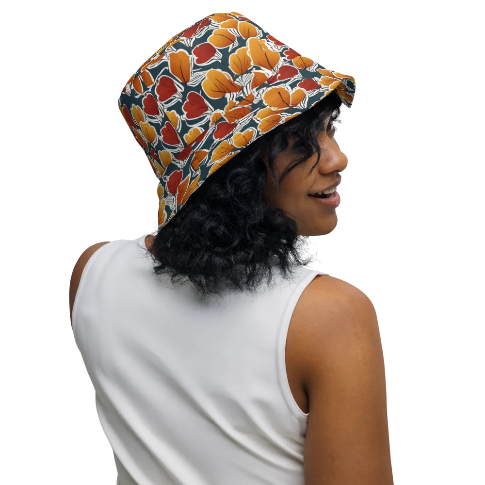 Ink-bloom Heatwave on Reversible Bucket Hat — Right Outside