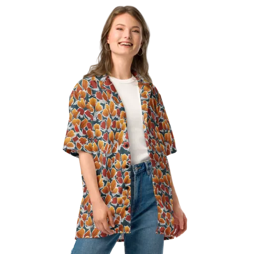 Ink-bloom Heatwave on a Button Shirt