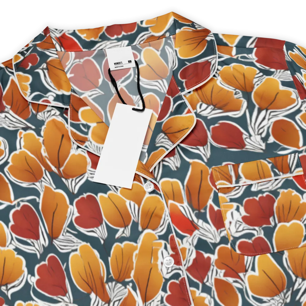 Ink-bloom Heatwave on Women's Short Sleeve Pajama Top — Product details