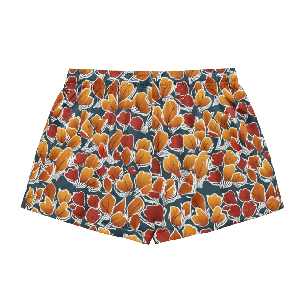 Ink-bloom Heatwave on Women's Pajama Shorts — Back