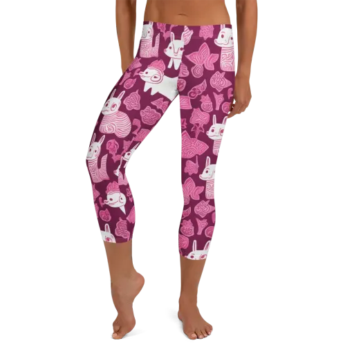 Pink Arcade on a Capri Leggings
