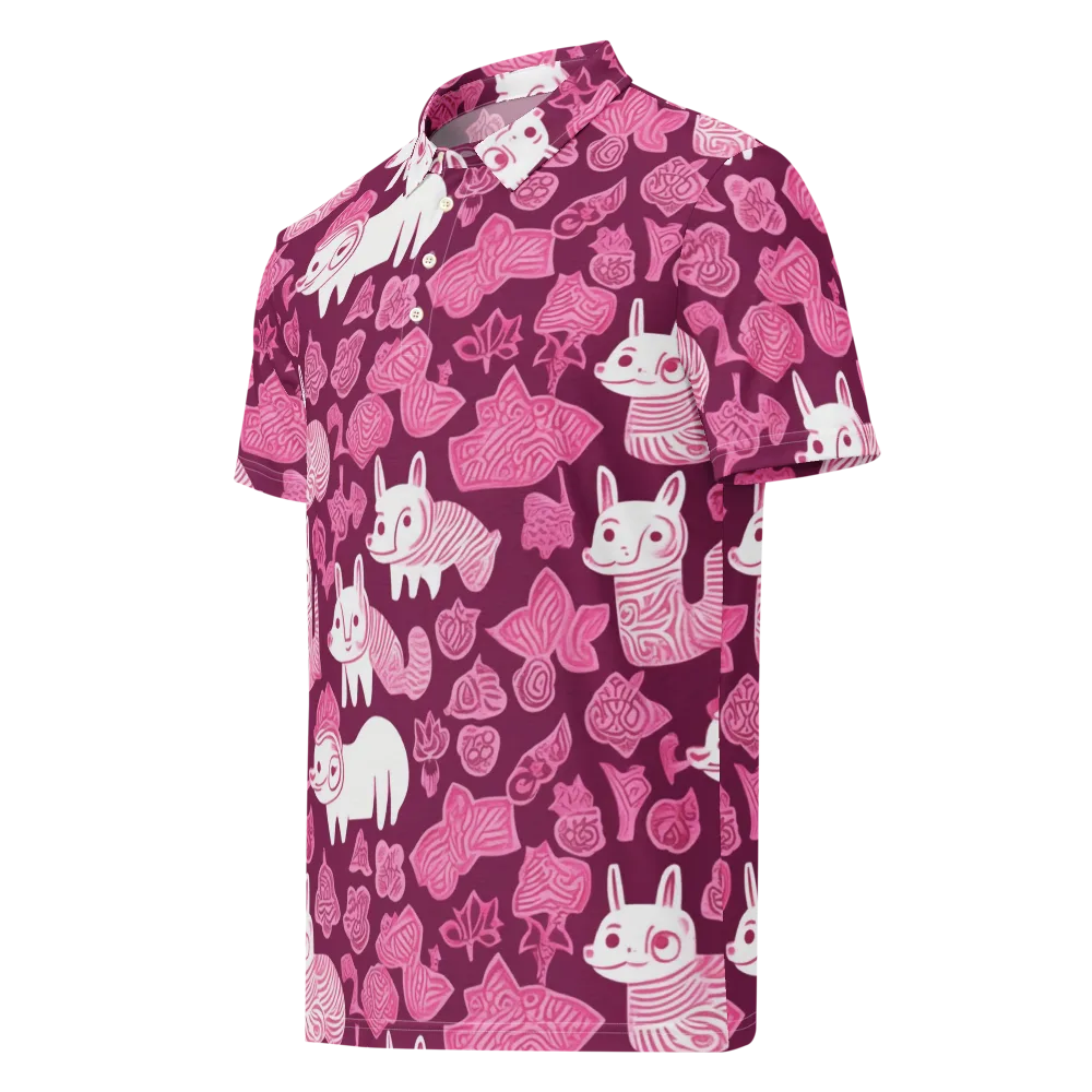 Pink Arcade on Men's Slim Fit Polo Shirt — Left Front