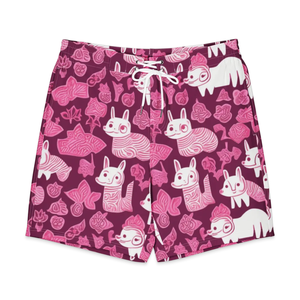 Pink Arcade on Men's Board Shorts — Front