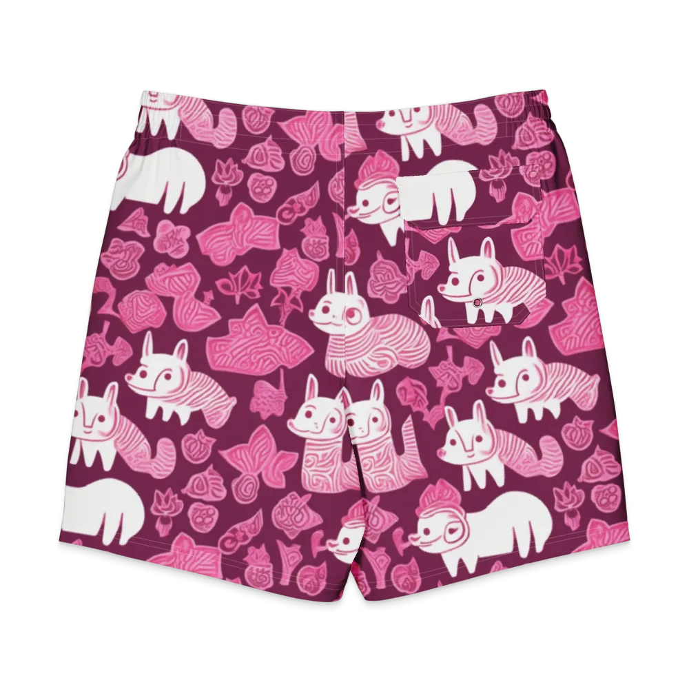 Pink Arcade on Men's Board Shorts — Back
