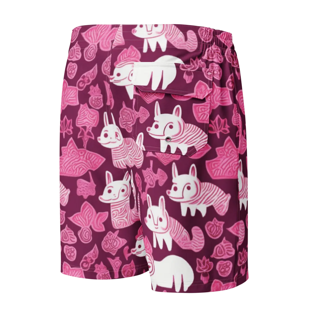 Pink Arcade on Men's Board Shorts — Back