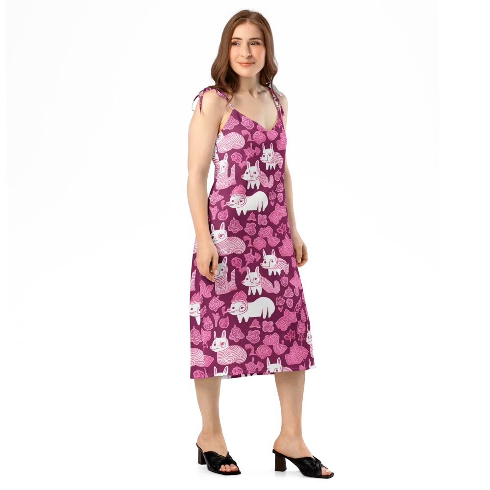 Pink Arcade on Slip Dress — Right Front