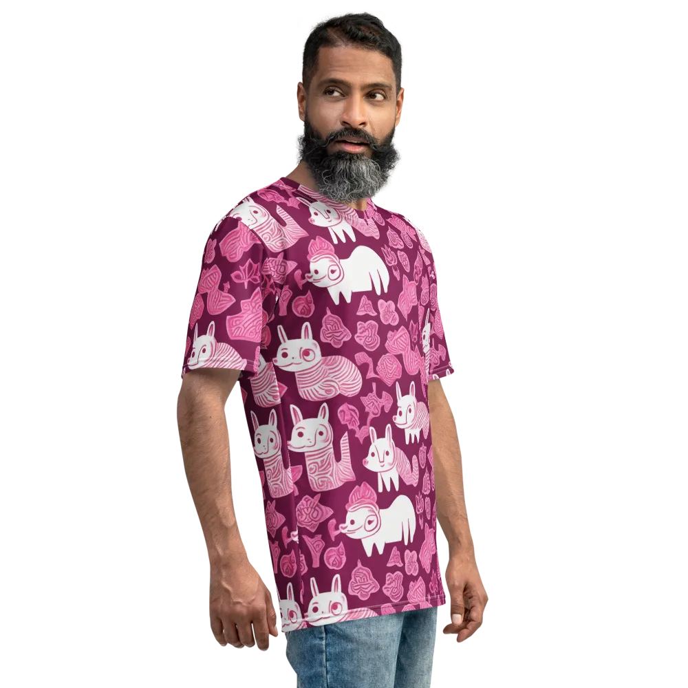 Pink Arcade on Men's Crew Neck T-Shirt — Right