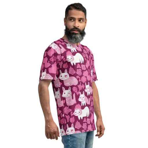 Pink Arcade on a Men's Crew Neck T-Shirt