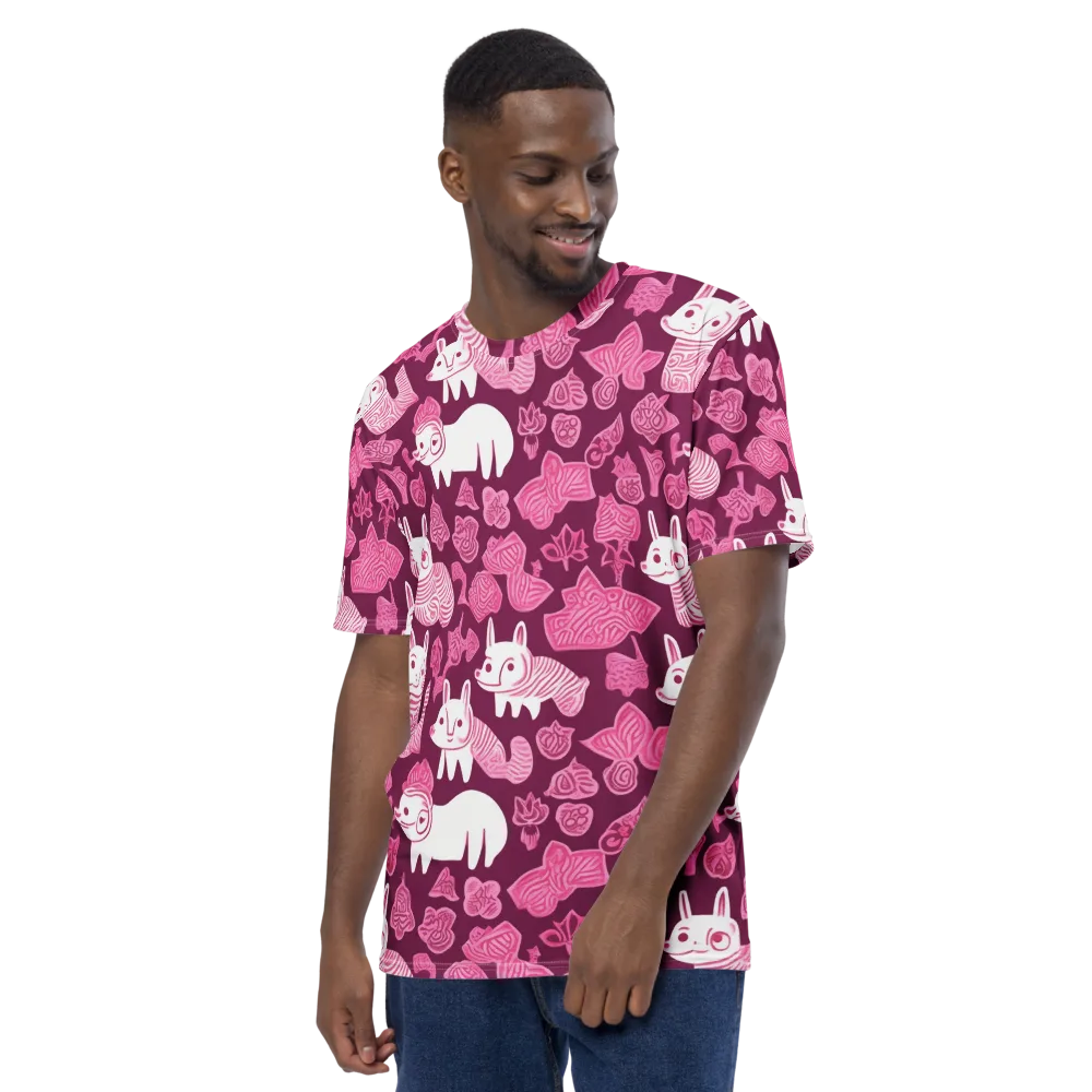 Pink Arcade on Men's Crew Neck T-Shirt — Left