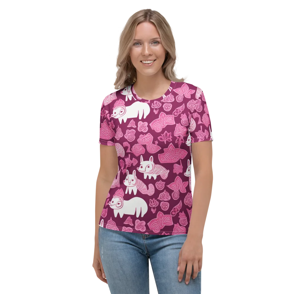 Pink Arcade on Women's Crew Neck T-Shirt — Front