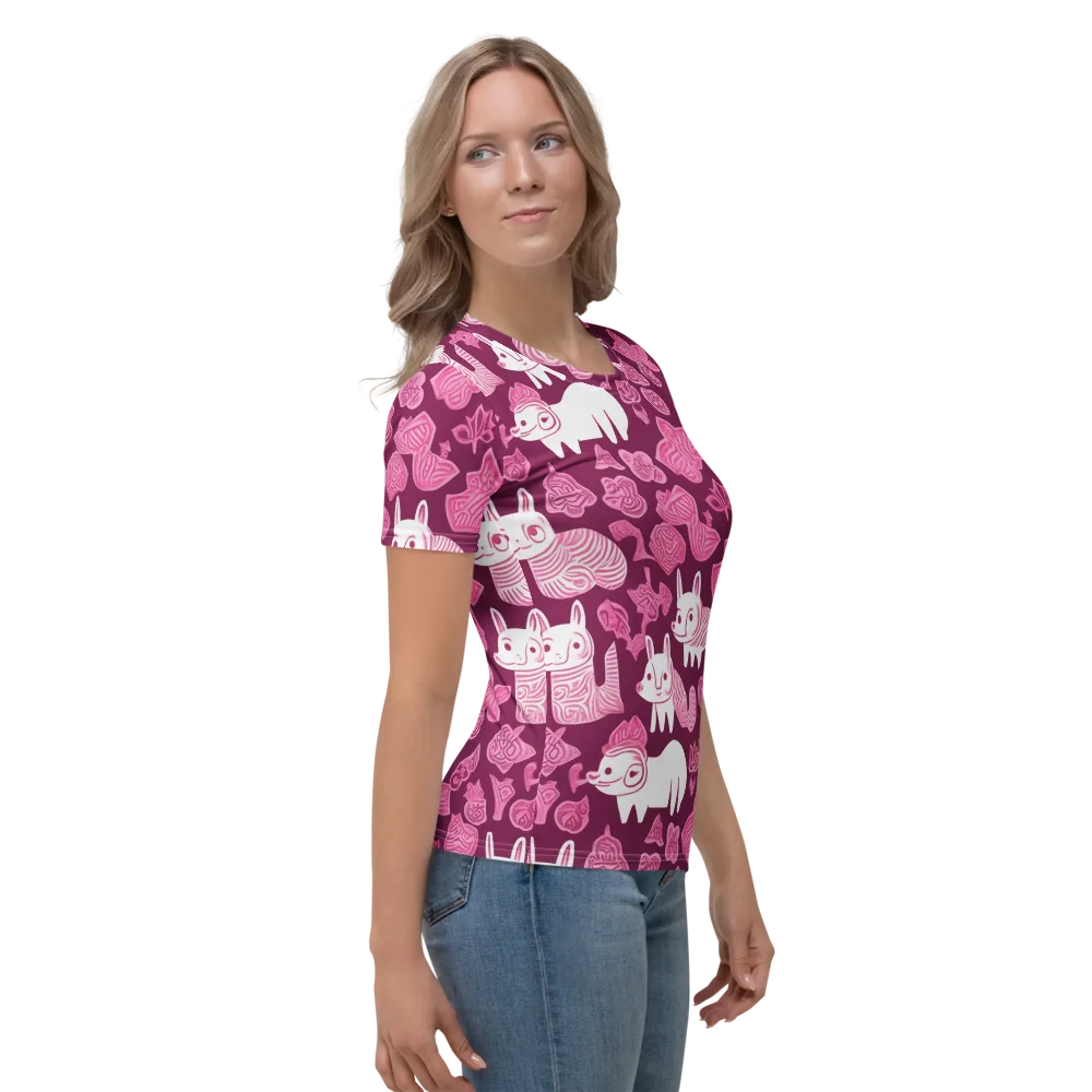 Pink Arcade on Women's Crew Neck T-Shirt — Right