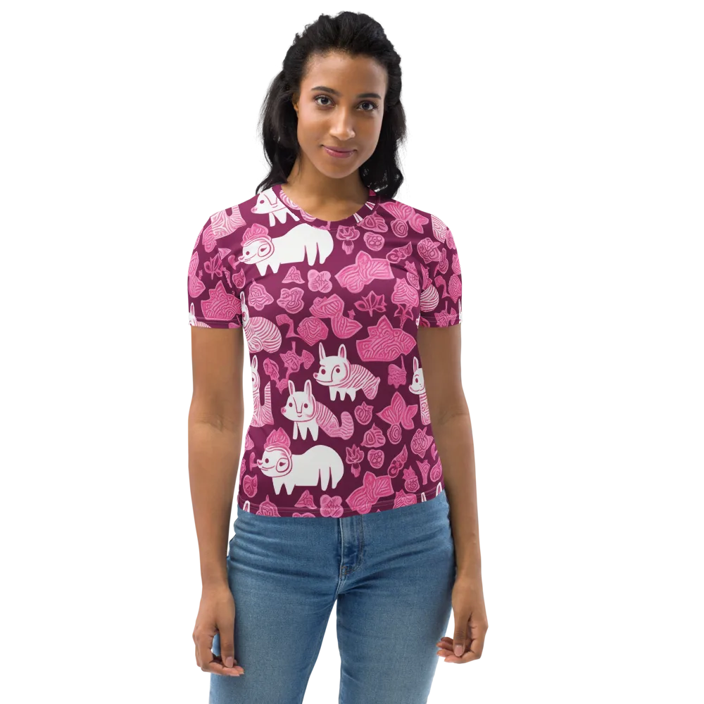 Pink Arcade on Women's Crew Neck T-Shirt — Front