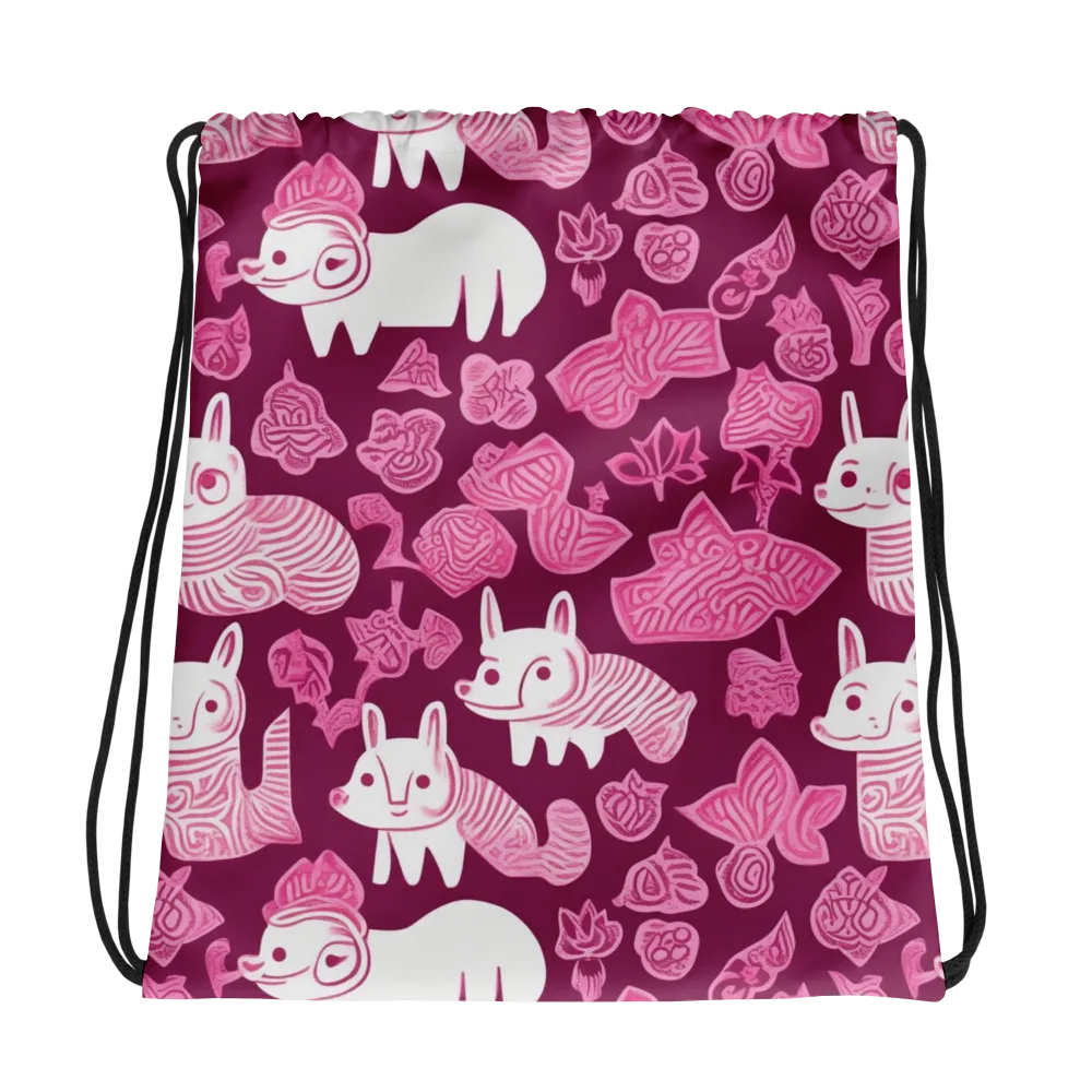 Pink Arcade on Drawstring Bag — Photo