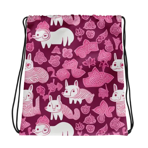 Pink Arcade on a Drawstring Bag