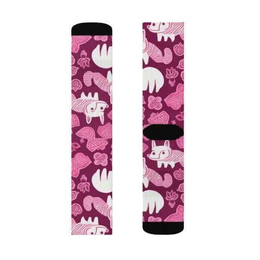 Pink Arcade on a Socks