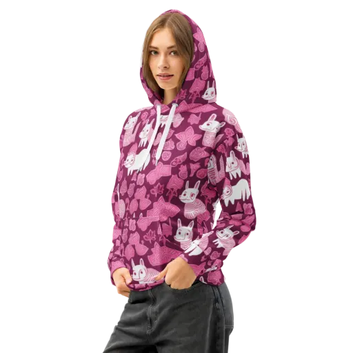 Pink Arcade on a Cotton Hoodie