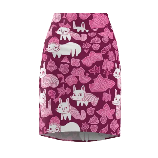 Pink Arcade on a Pencil Skirt
