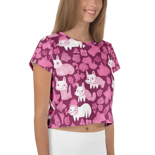 Pink Arcade on a Crop Tee