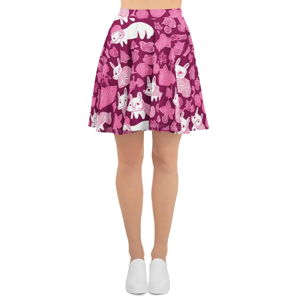 Pink Arcade on Skater Skirt — Front