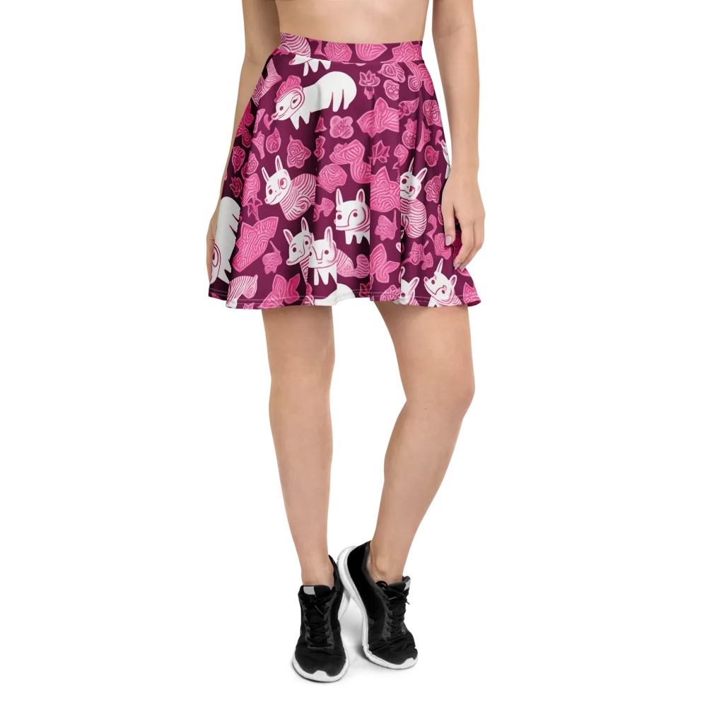 Pink Arcade on Skater Skirt — Front